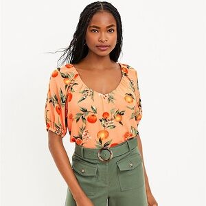 NWT LOFT Orange Harvest Sweetheart Neck Blouse🍊🍊🍊🍊🍊🍊🍊🍊🍊🍊🍊🍊🍊🍊